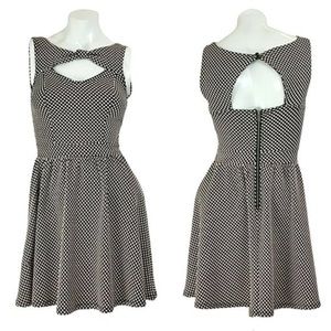 Polka dot cut out dress